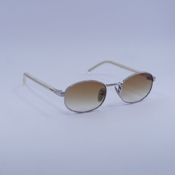 Prada PRB53S 1BC80K Sunglasses Silver Oval Frame - Picture 1 of 11